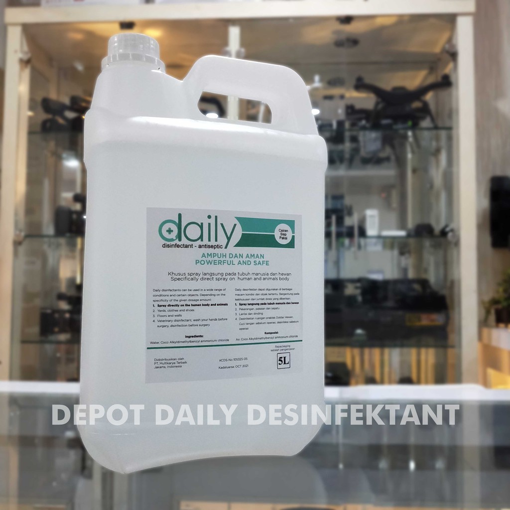 DESINFEKTAN DAILY REGULAR 5Liter CAIRAN SIAP PAKAI Aman Untuk Tubuh Manusia