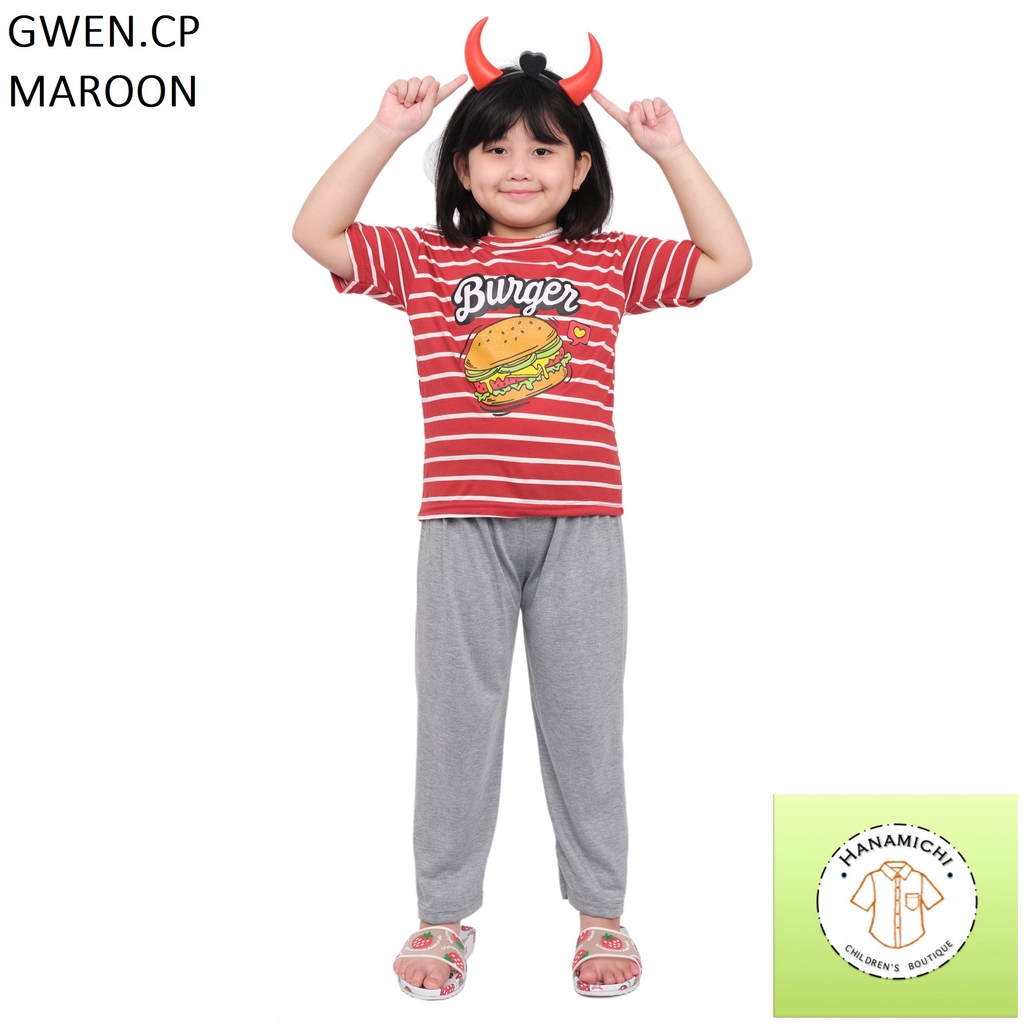 Hanamichi GWEN.CP Setelan Baju Tidur Anak Bergambar Lengan Pendek