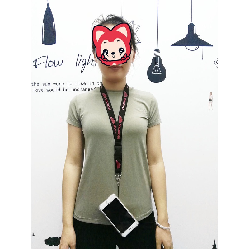 Merek Mobil Honda Leher Lanyard Tali Ponsel ID Card Holder Gantungan Kunci Sling Aksesoris