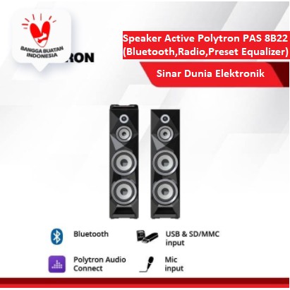 Speaker Active Polytron PAS 8B22(Bluetooth,Preset Equalizer)