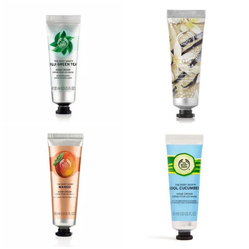 The Body Shop Hand Cream 30ml Fuji Green Tea Vanilla Mango Cucumber Pelembab