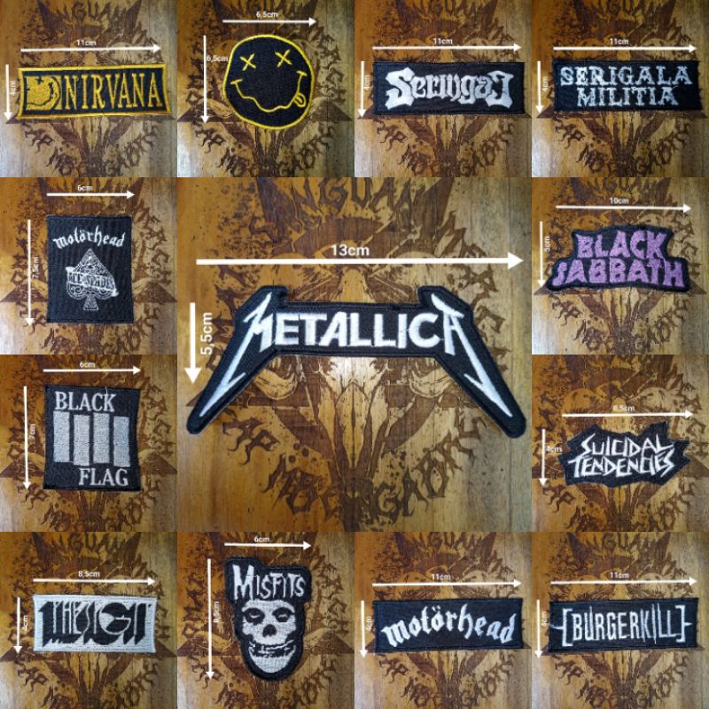 PATCH EMBLEM PATCH BORDIR JAHIT BAND METAL/PUNK|BISA COD