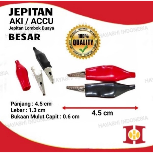 Jepit Capit Buaya Aki Lombok Kabel Accu Batre Kecil Tanggung Besar - 20pcs