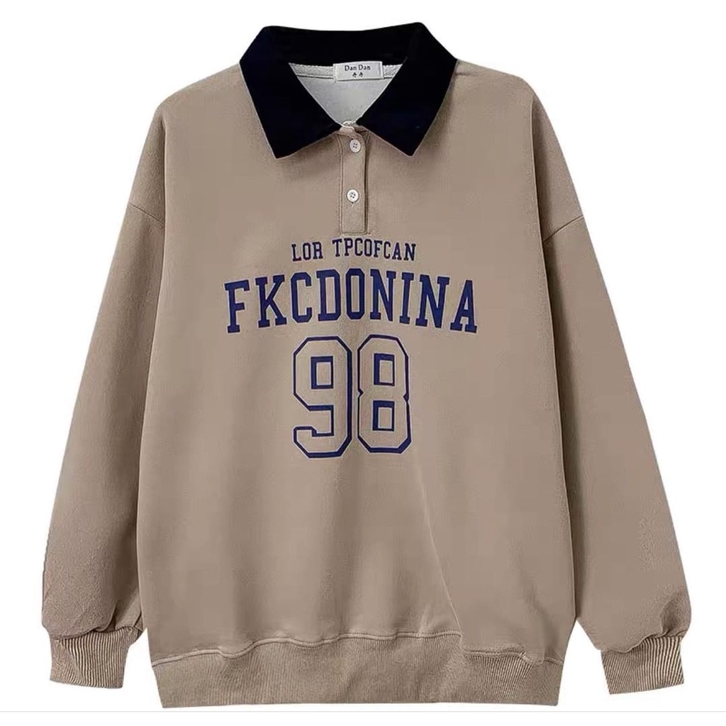 FKCDONINA COLLAR SWEATER OVERSIZE WANITA / CREWNECK OVERSIZE WANITA