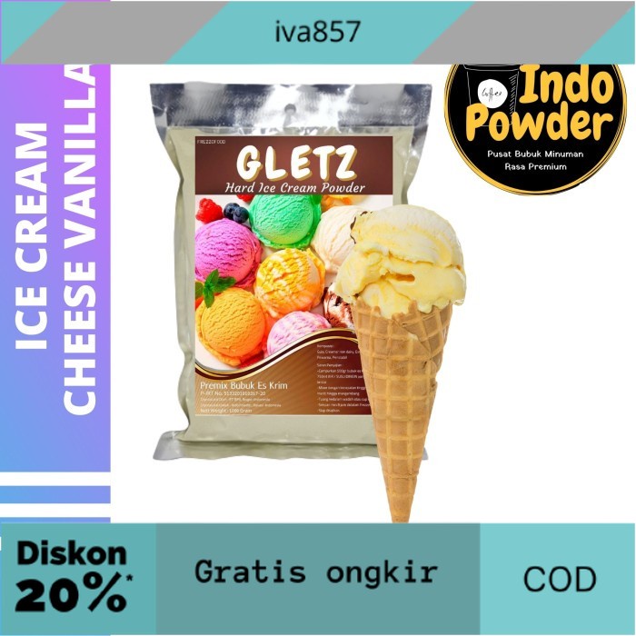 

PROMO HARD ICE CREAM CHEESE VANILLA 1Kg - Bubuk Es CHEESE VANILLA GRATIS ONGKIR