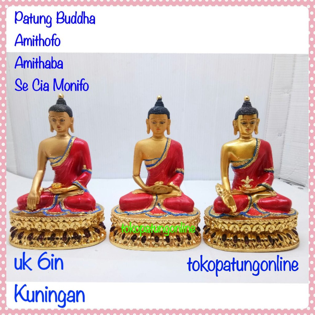 Patung Buddha Tantrayana Kuningan 1 Set Uk 6 in