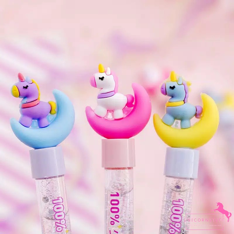 Bolpoin Glitter unicorn Pena Unicorn Premium Tinta Gel Perempuan Anak Journaling Tipis Karakter Pink Pastel Kado Anak Perempuan Alat Tulis Tempat Pensil Sekolah Back To School