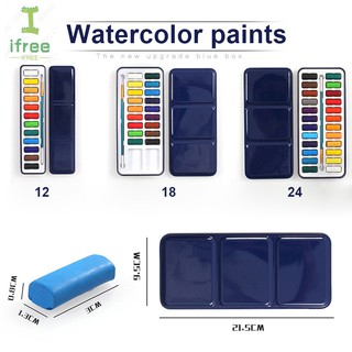 FE Cat Air Padat  12 18 24 Warna Watercolor untuk Seniman 