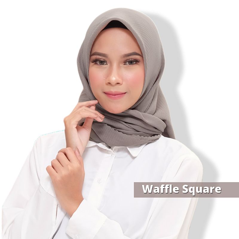 Plain Square | Hijab Segi Empat Waffle Square