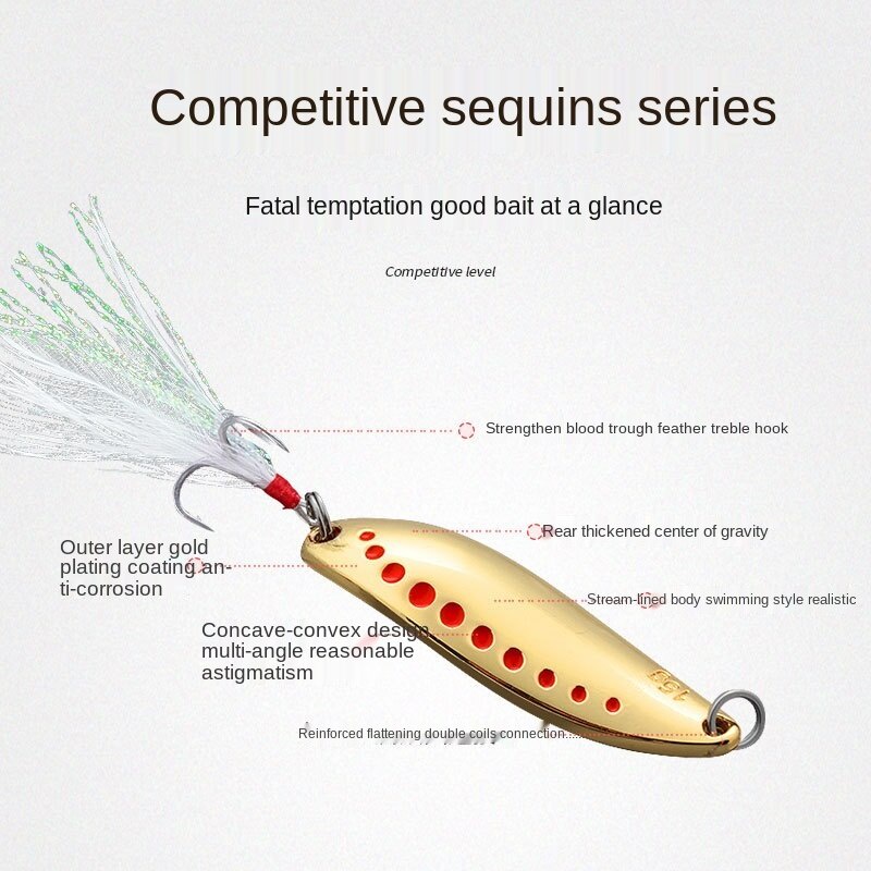 Umpan Pancing Sendok Sequin Reflektif Kuat Dengan Bulu Nanas Imitasi