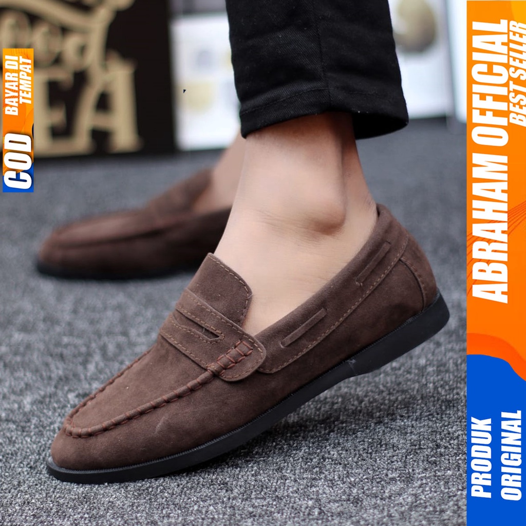 Sepatu Formal Kerja Casual Pantofel Hitam Pria Abraham Domin