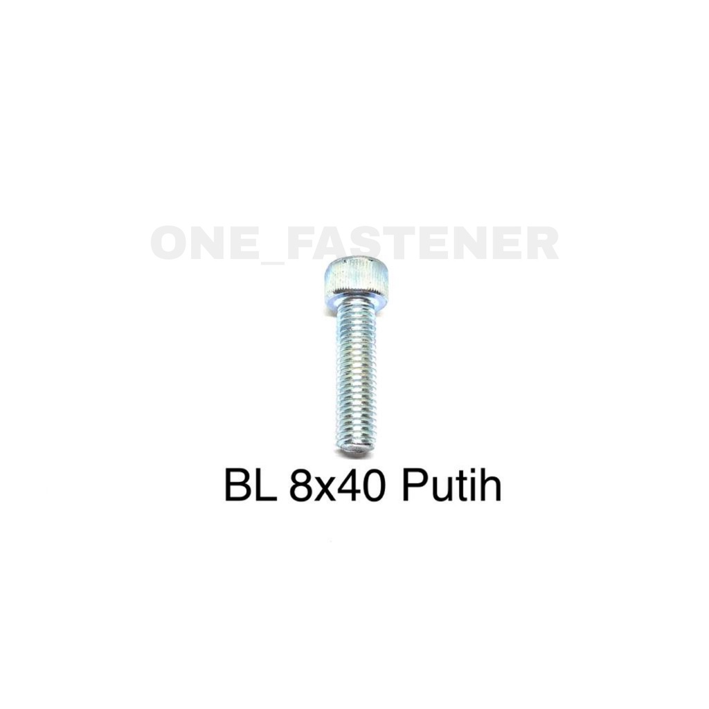 Baut L M8x40 Putih L6 8mm 4cm 8x40 hex socket Heads cap screw 12