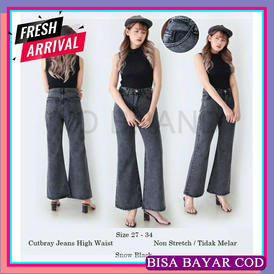 Celana Wanita Jeans Jens Korea Kekinian Terbaru 2021 Casual Jins  WX969 Cutbray Jeans Wanita / Cutbr
