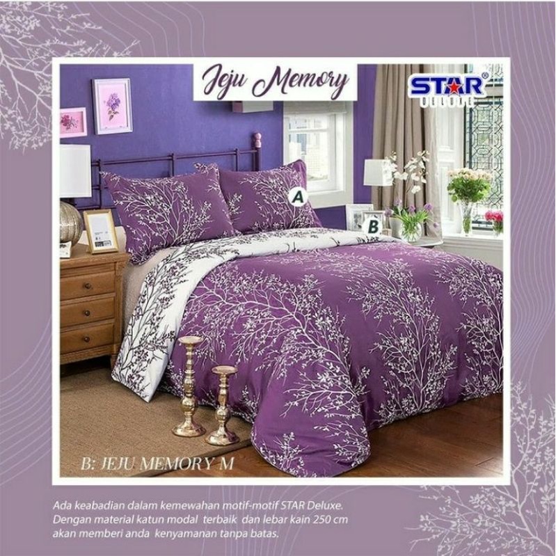 PO seprai katun halus ungu jeju memory