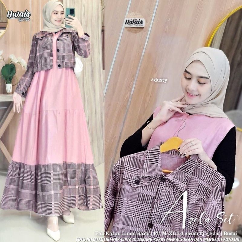( BAYAR DIRUMAH ) AZELA SET BY UWAIS - AMORA DRESS ORI UWAIS - JANGAN BAYAR JIKA TIDAK ORI