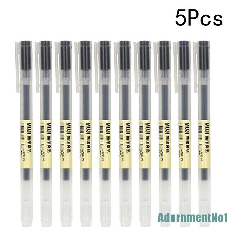 (AdornmentNo1) Muji Moma 5pcs / Set Pulpen Tinta Gel 0.38mm / 0.5mm Tidak Beracun