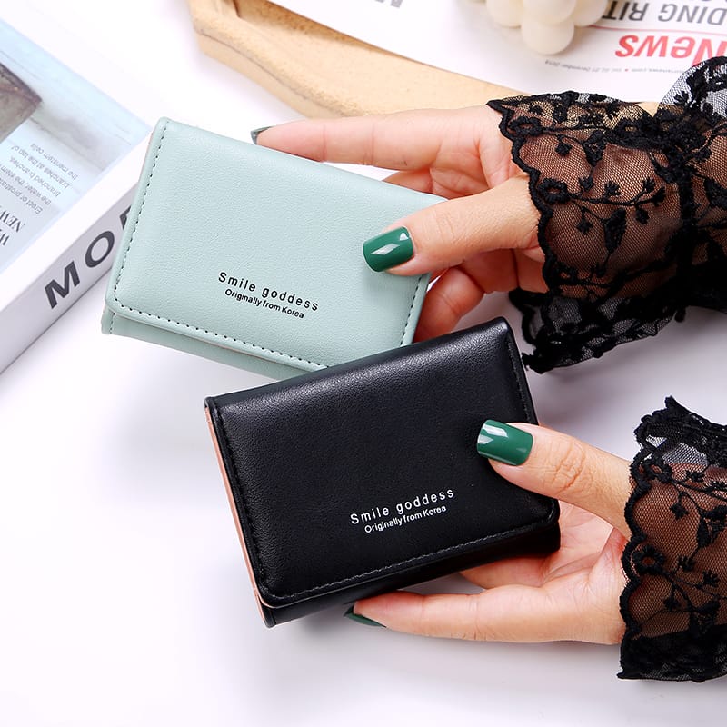 ASIN829 Dompet Lipat Wanita Dompet Mini Wanita Impor Korea Dompet Pendek Indah Asli D301 Foto Multifungsi Dompet Lipat Dompet/Dompet Wanita / import dompet Lipat Kecil Lucu Dan Cantik