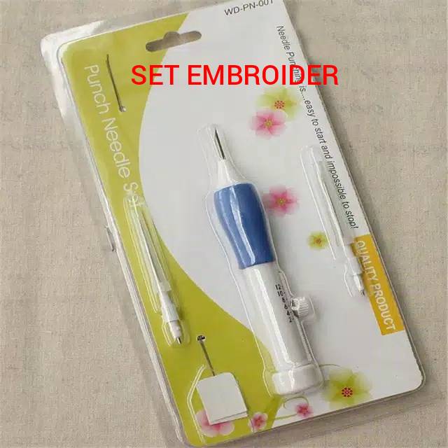 set alat bordir embroider alat rajut alat sulam jarum dan kotak cantik