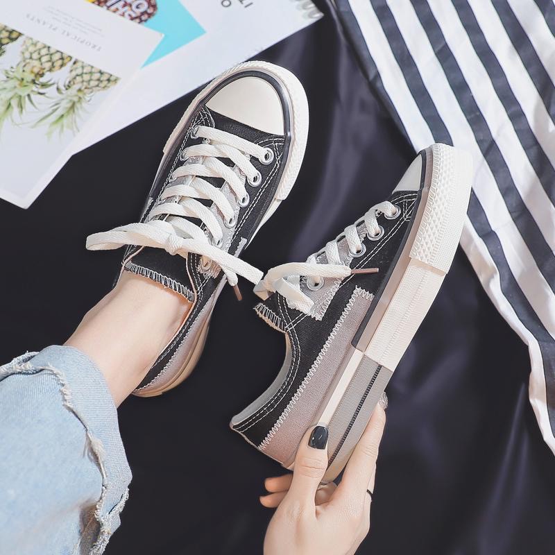 Sepatu Wanita Import Sneakers Tali Sepatu Kanvas Flat Casual Fashionable Terlaris Korean Style 2021