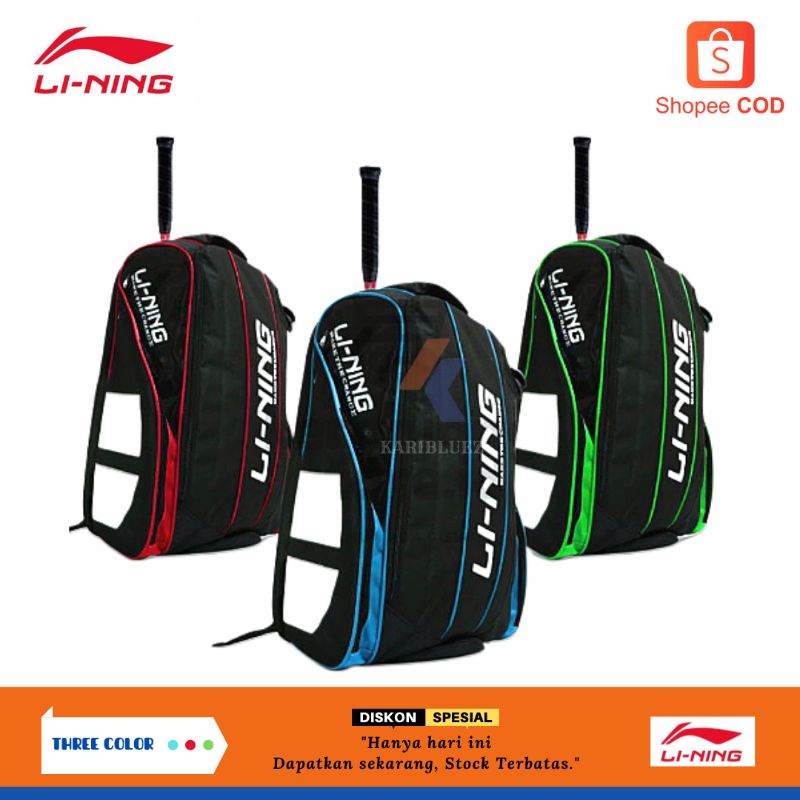 Tas Badminton Raket Thermoguard l Tas Raket Bulu Tangkis l Ransel Lining Thermoguard Multifungtional