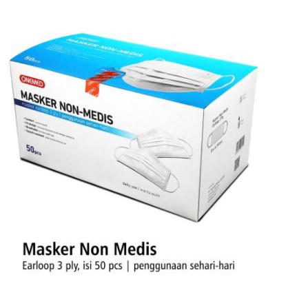 Masker 3ply Onemed Non Medis 50 PCS