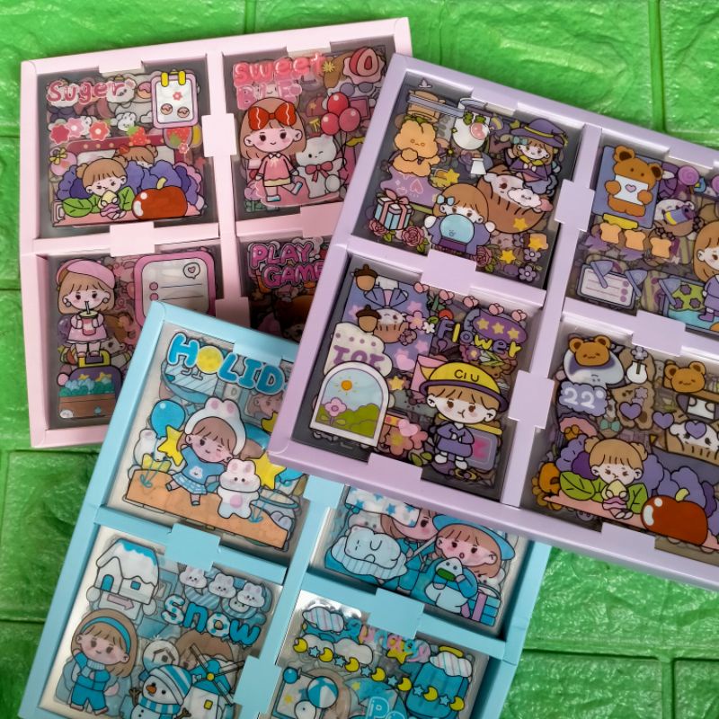 

5 Lembar Sticker Momo Stiker Viral Design Lucu Kartun Korea Waterproof Tumblr