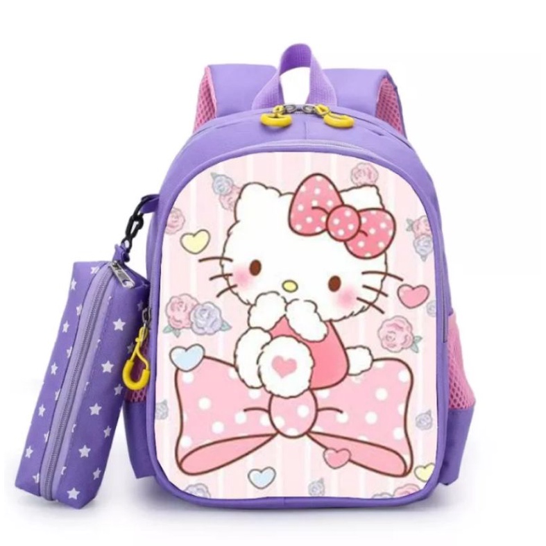 Mochillastore -Tas Sekolah TK - SD Anak-anak Perempuan Ransel Tali Antihilang Kartun HelloKitty Ransel Tas  2 in 1 Tas COD Termurah