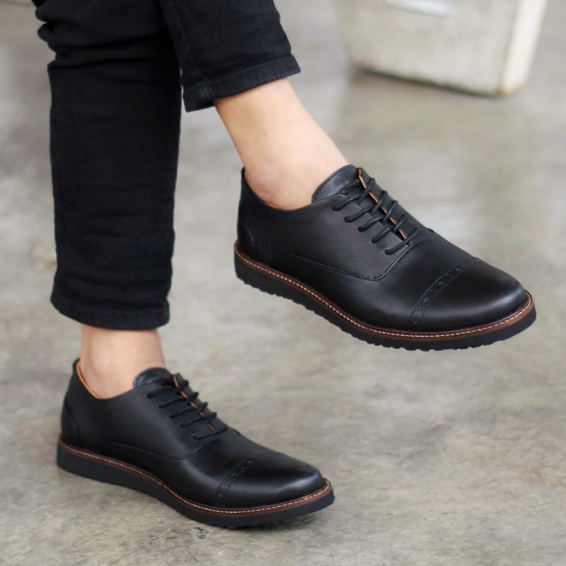 REYLMAN JAZZ Sepatu Pantofel Pria Kulit Asli Pentofel Formal Oxford Kerja Kantor Casual Pesta Kondangan Pantopel Flat Big Size