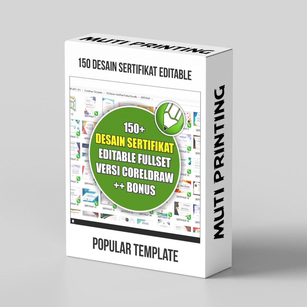 150 Desain Sertifikat Editable Fullset CDR Only