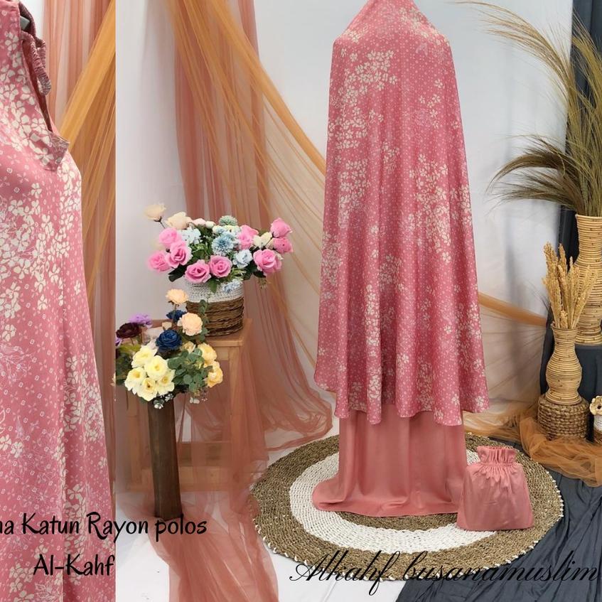 ➱ Mukena Dewasa Katun Rayon Al_Kahf Motif Flower & Abstrak Series ♟