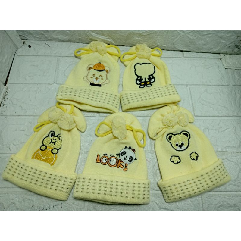 COD topi baby rajut anak baru lahir kupluk bayi newborn 0-9 bulan import grosir ecer