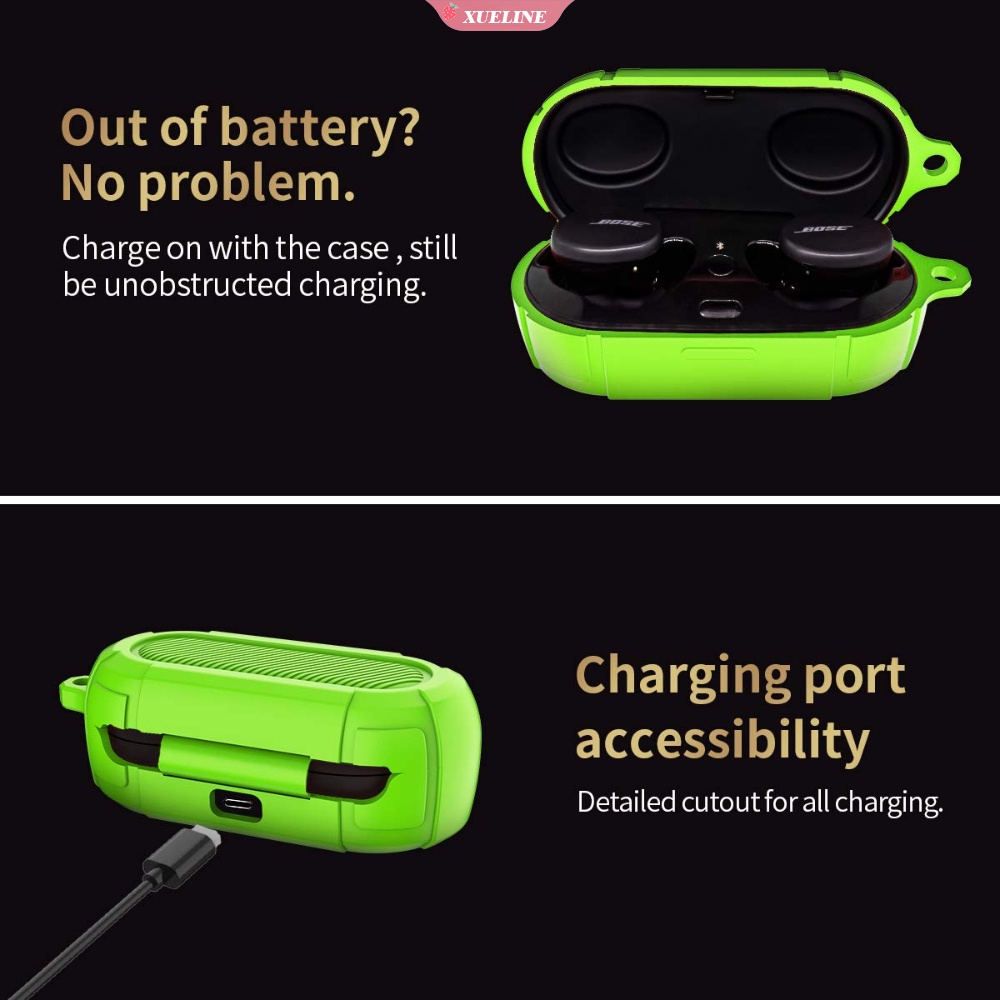 Bose Soft Case Silikon Shockproof Anti Jatuh Dengan Gantungan Kunci Untuk Earphone Sport