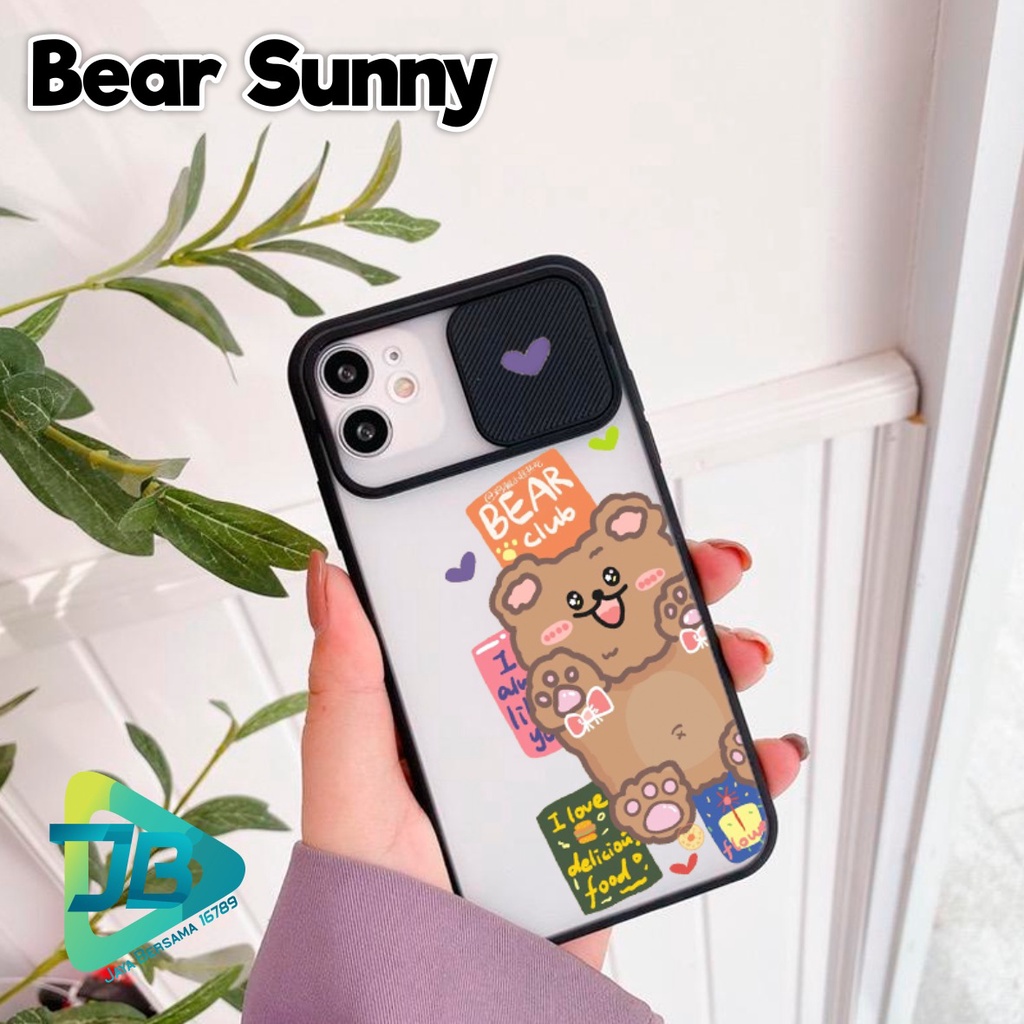SOFTCASE SLIDE KAMERA BEAR SUNNY OPPO VIVO SAMSUNG XIAOMI REALME IPHONE ALL TYPE JB4934