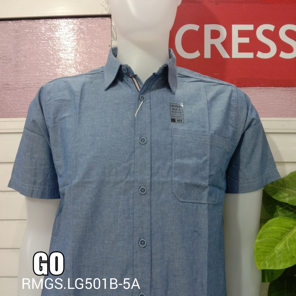 gof CRESSIDA KEMEJA PRIA REGULER Kemeja Casual Kemeja Lengan Pendek