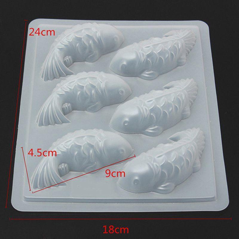 [Elegan] Baking Tools Plastik 3D Ikan Koi Handmade Sugarcraft Fondant DIY Cetakan Mold