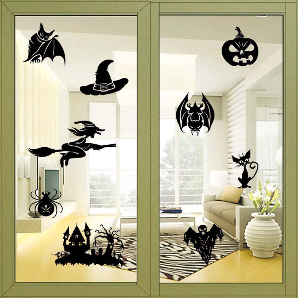 Stiker Dinding Desain Penyihir Halloween Untuk Ruang Tamu