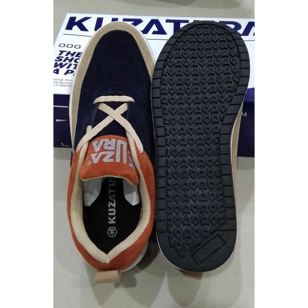 Sepatu Casual Pria Kulit Asli Sneakers Dengan Tali Kets Kuzatura Original