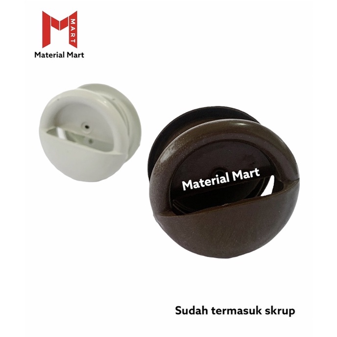 Tarikan Pintu Kamar Mandi PVC MURAH | Tarikan Plastik Bulat Coklat Putih | Material Mart