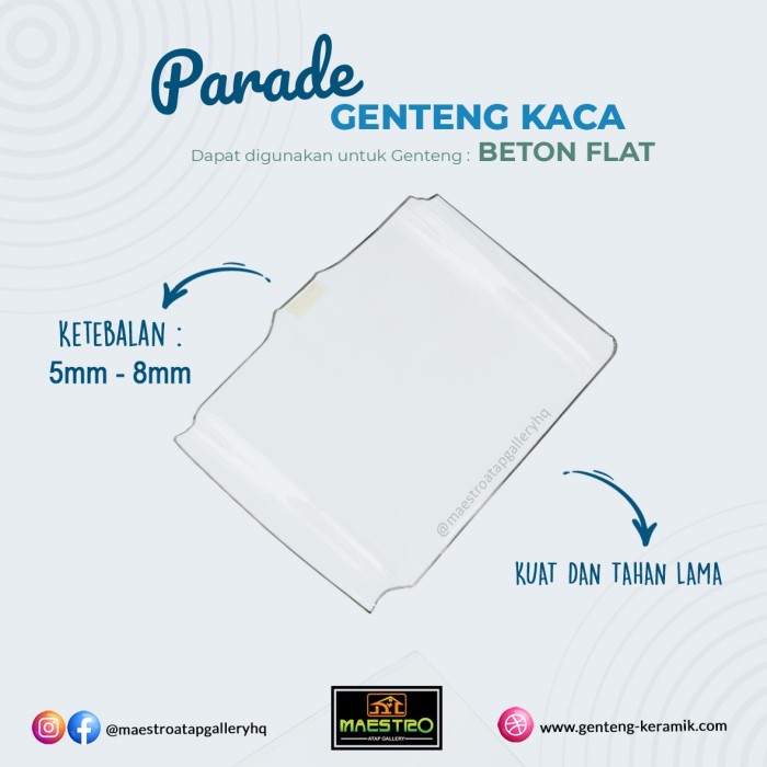 Genteng Kaca Flat Beton 8mm