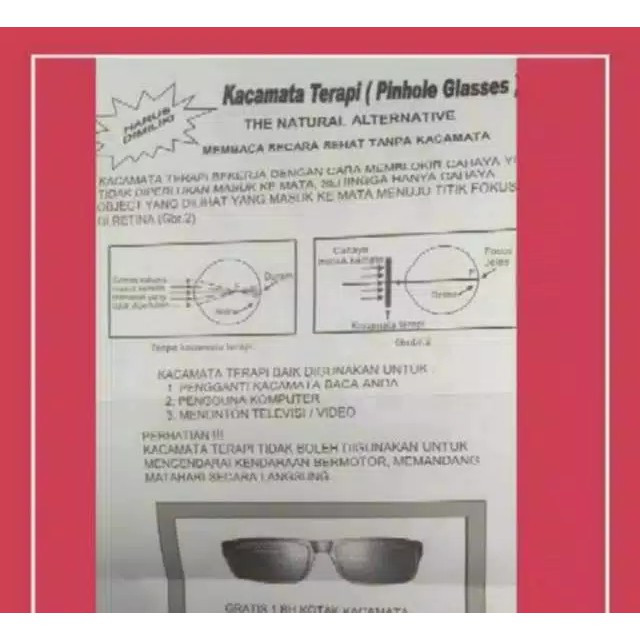 SO Kacamata terapi minus silinder pinhole glasses kesehatan