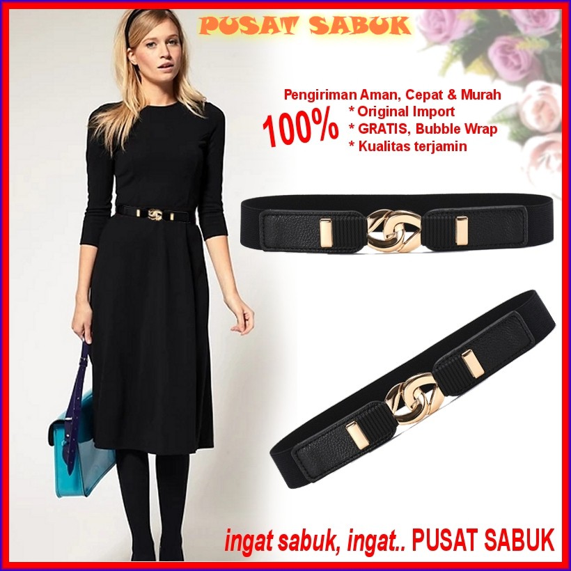 Belt Ikat Pinggang Wanita Gesper Cewek Fashion Obi Murah Sabuk Oby Karet Korea Cantik Grosir import