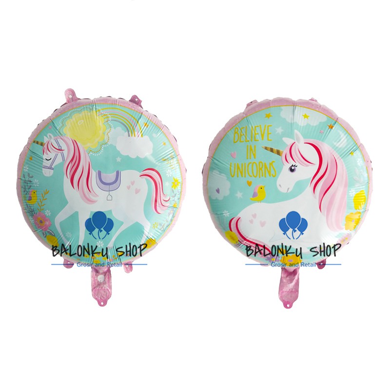 Balon Foil Unicorn / Balon Unicorn Bulat / Balon Unicorn