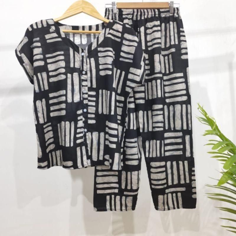 PIYAMA RAYON | PIYAMA VNECK | PIYAMA KEKINIAN | BAJU RUMAHAN-KCPD E