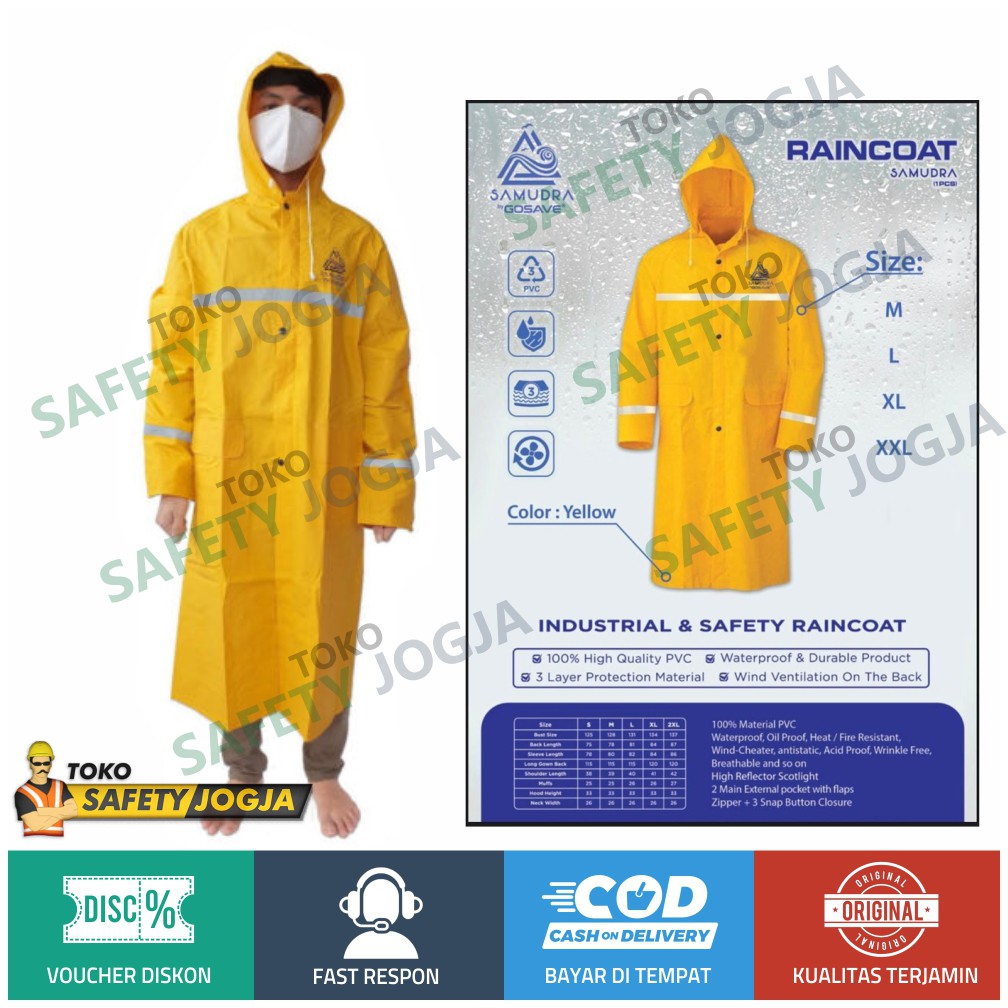 RAINCOAT SAMUDRA MANTEL HUJAN TERUSAN SAFETY PROYEK GOSAVE