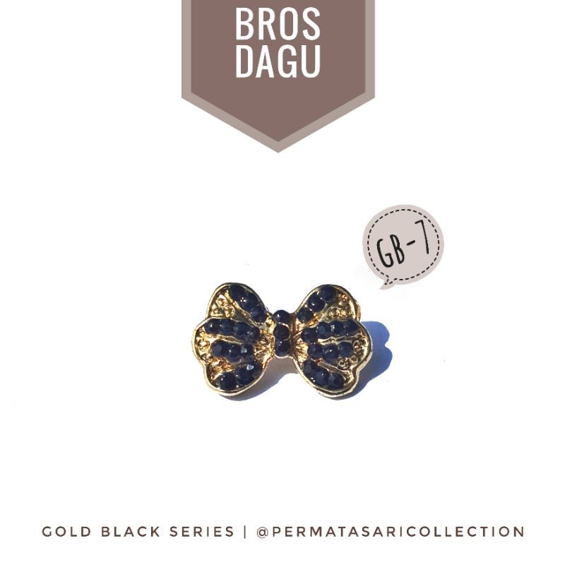 Bros Dagu Korea Kecil Aksesoris Jilbab Hijab Kerudung Wanita Muslim Muslimah Gold Black Hitam Kuning Emas Small Brooch Pin Peniti Motif Bunga Pita Mutiara