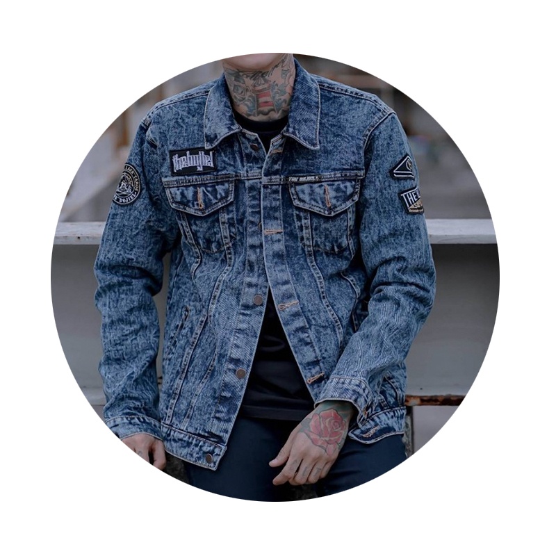 FREE ONGKIR - ORIGINAL THE BOJIEL JAKET JEANS TERBARU SANDWASH PRIA BORDIR SOFT JEANS TEBAL LEMBUT MANTAP PREMIUM-4