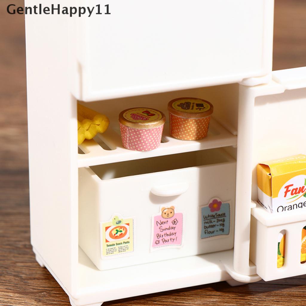 Gentlehappy 16Pcs / Set Mainan Miniatur Freezer Kulkas Skala 1: 12 Warna Putih Untuk Dekorasi Rumah Boneka