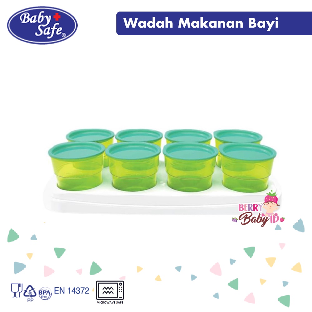 Baby Safe 8-in-1 Multi Food Containers Tempat Makanan dan Puree Bayi BBS035 Berry Mart