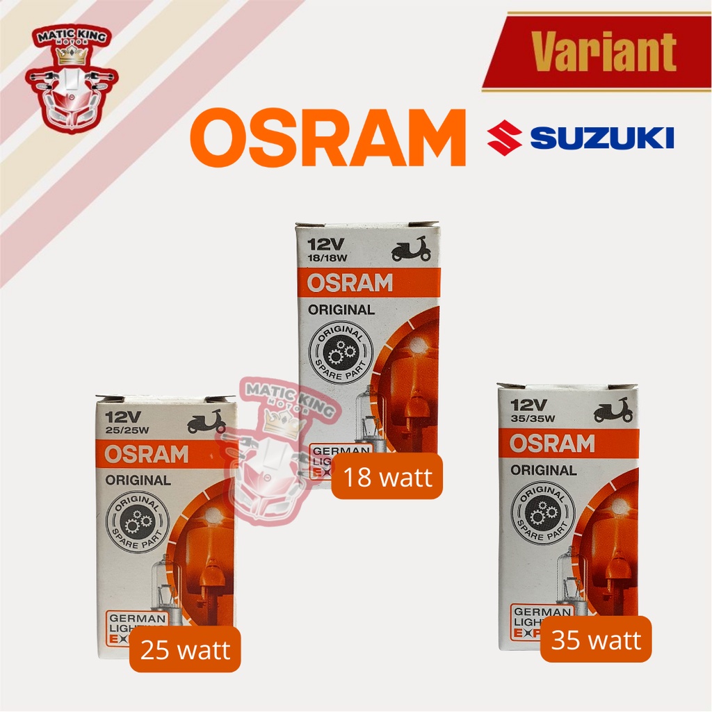 OSRAM Bohlam Lampu Halogen Motor Smash Shogun Satria Fu Spin Skywave Skydrive 18 25 35  watt