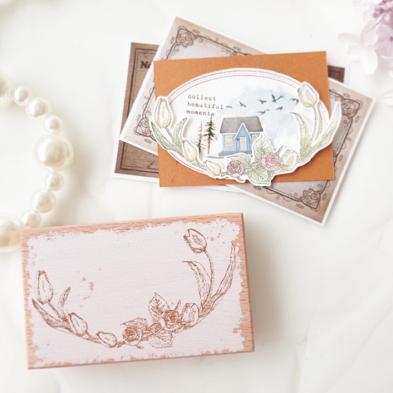 

Journal Pages Vintage Frame & Floral Wreath Rubber Stamps